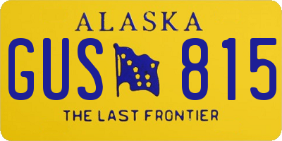 AK license plate GUS815