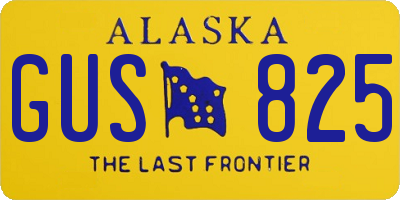 AK license plate GUS825