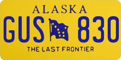 AK license plate GUS830
