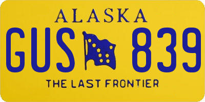 AK license plate GUS839