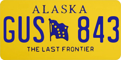 AK license plate GUS843