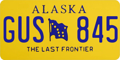 AK license plate GUS845