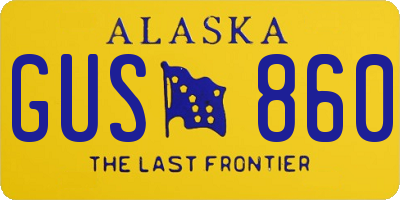AK license plate GUS860
