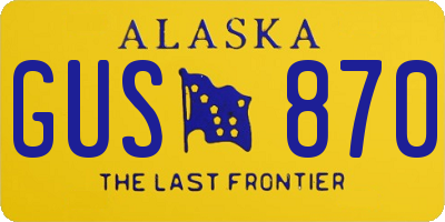 AK license plate GUS870