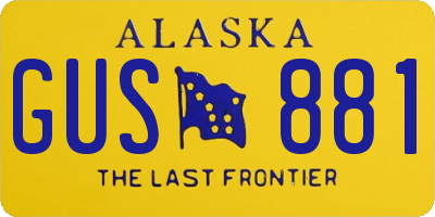 AK license plate GUS881