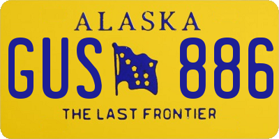 AK license plate GUS886