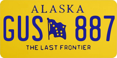 AK license plate GUS887