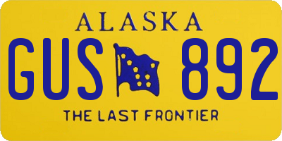 AK license plate GUS892