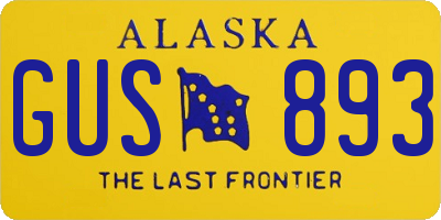 AK license plate GUS893