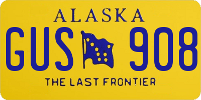 AK license plate GUS908