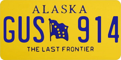 AK license plate GUS914