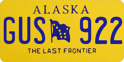 AK license plate GUS922