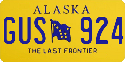 AK license plate GUS924
