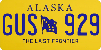 AK license plate GUS929