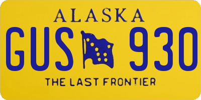 AK license plate GUS930