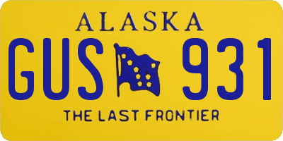 AK license plate GUS931