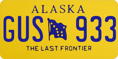 AK license plate GUS933