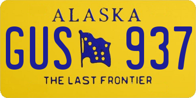 AK license plate GUS937
