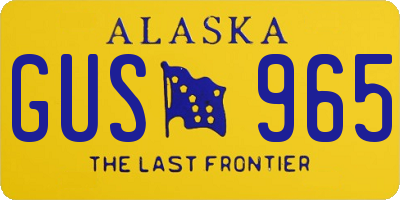AK license plate GUS965