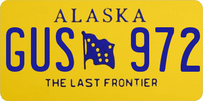 AK license plate GUS972