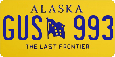 AK license plate GUS993