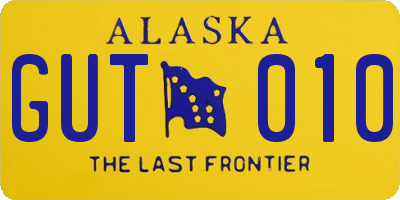 AK license plate GUT010