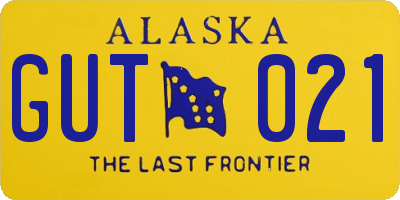 AK license plate GUT021