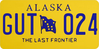 AK license plate GUT024