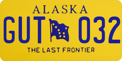 AK license plate GUT032