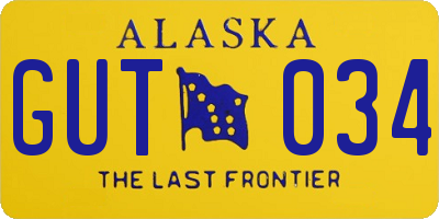 AK license plate GUT034