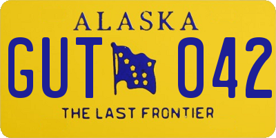 AK license plate GUT042