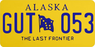 AK license plate GUT053
