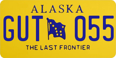 AK license plate GUT055