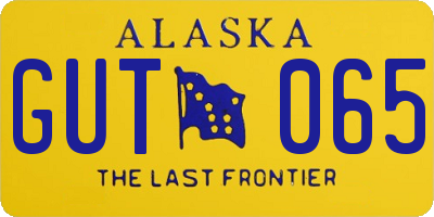 AK license plate GUT065