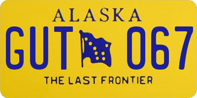 AK license plate GUT067