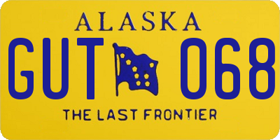 AK license plate GUT068