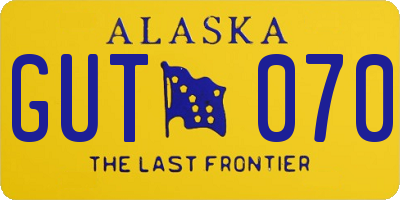 AK license plate GUT070