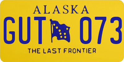 AK license plate GUT073