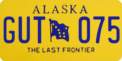AK license plate GUT075