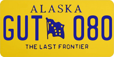 AK license plate GUT080