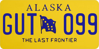 AK license plate GUT099