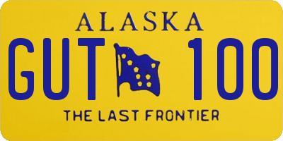 AK license plate GUT100