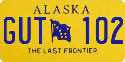AK license plate GUT102