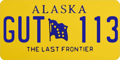 AK license plate GUT113
