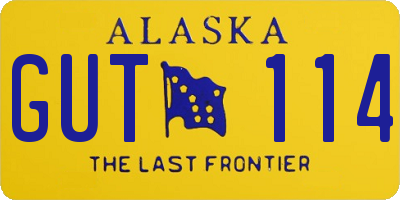 AK license plate GUT114