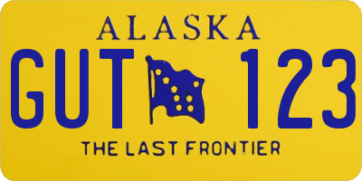 AK license plate GUT123