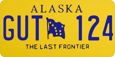 AK license plate GUT124