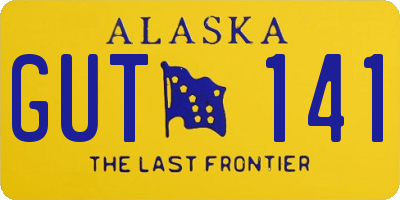 AK license plate GUT141