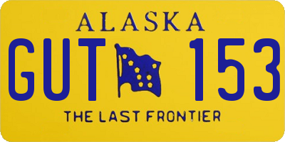 AK license plate GUT153
