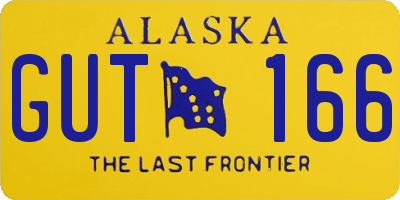 AK license plate GUT166